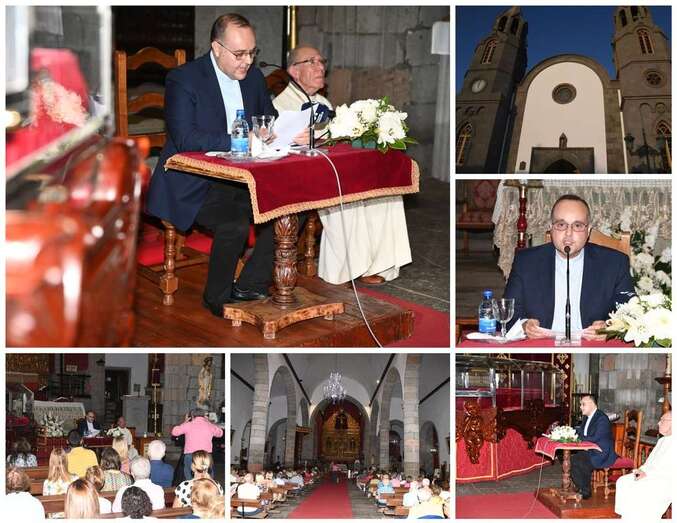 Momentos del pregón de esta noche en la Basílica de Telde/Francisco Javier Santana y Antonio Alí.